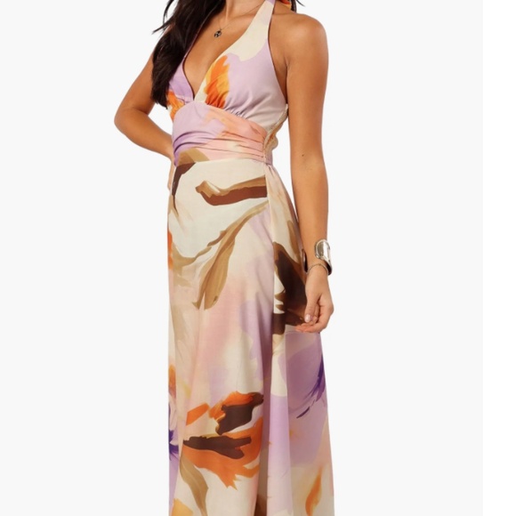 Marie Floral Halter Maxi Dress Petal & Pup - Picture 3 of 4